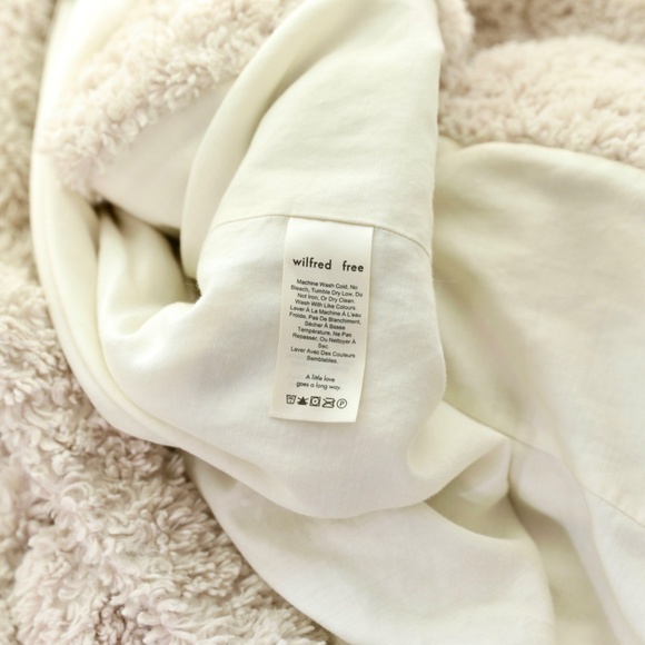 Aritzia Wilfred Free Grete Teddy Sherpa Faux Fur Cream Coat XS Cozy Quiet Luxury - Picture 8 of 9